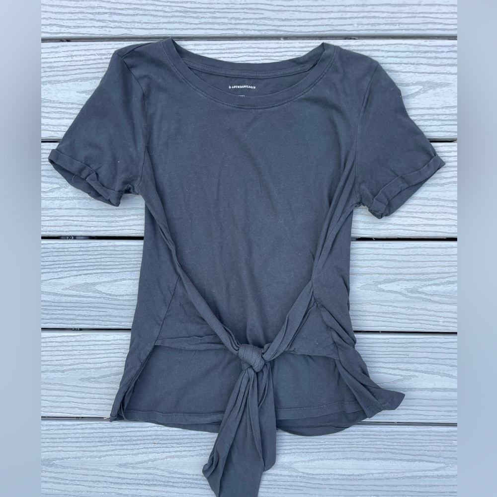 S Anthropologie Cotton Tee with front tie